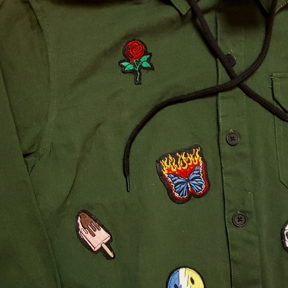 Eighty Eight Hoodie Medium Patches Jean Jacket - Picture 10 of 11